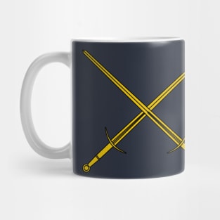 Hand and a half swords / Crossed bastard swords (gold) Mug